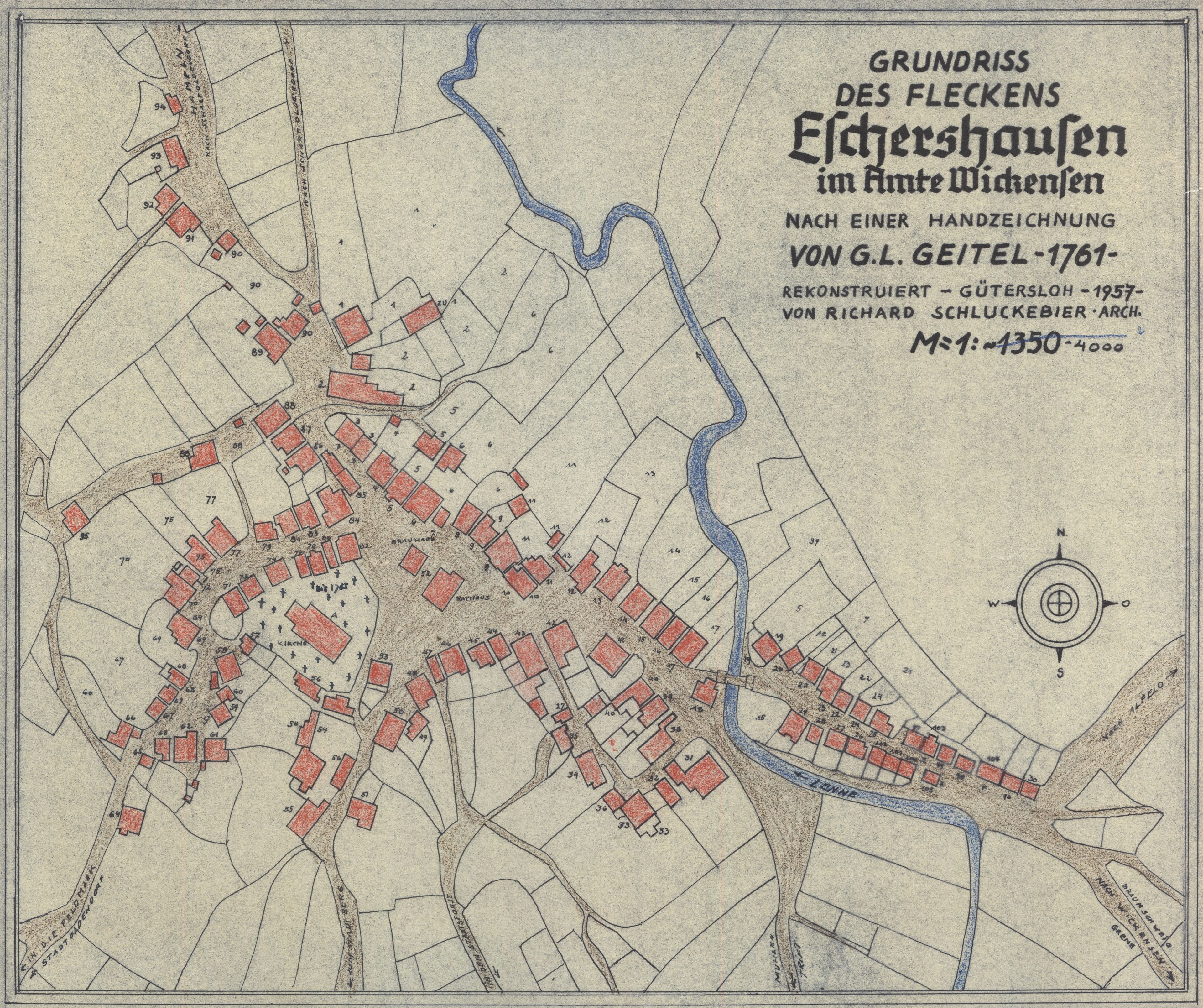 Eine Karte von Eschershausen